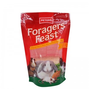 bolsa de plástico con cierre de cremallera bolsa de bolsa de pie al por mayor para bocadillos y alimentos para mascotas
