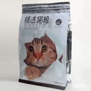 OEM con cierre de plástico con cremallera impermeable bolsa de comida para gatos mascota tamaño personalizado