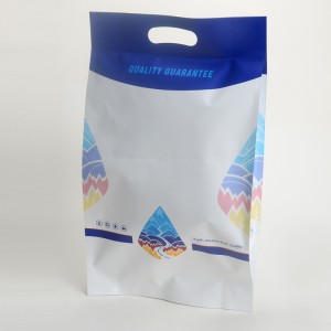 bolsa de comida para mascotas bolsas de papel de aluminio con fondo plano de plástico con orificio colgante mango troquelado