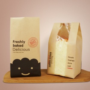 Bolsas de papel kraft impresas personalizadas para el envasado de alimentos de galletas de panadería de pan